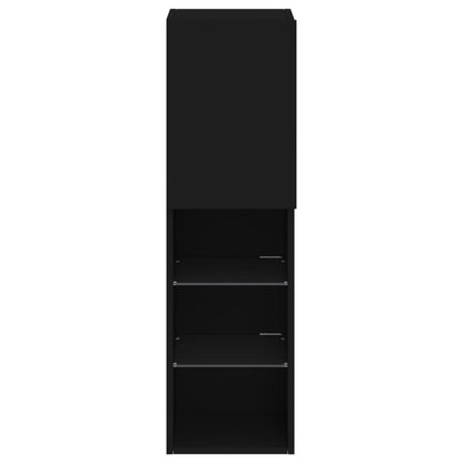 vidaXL TV-Schrank mit LED-Leuchten Schwarz 30,5x30x102 cm