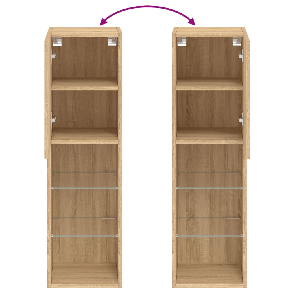 vidaXL TV-Schrank mit LED-Leuchten Sonoma-Eiche 30,5x30x102 cm