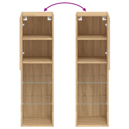 vidaXL TV-Schrank mit LED-Leuchten Sonoma-Eiche 30,5x30x102 cm