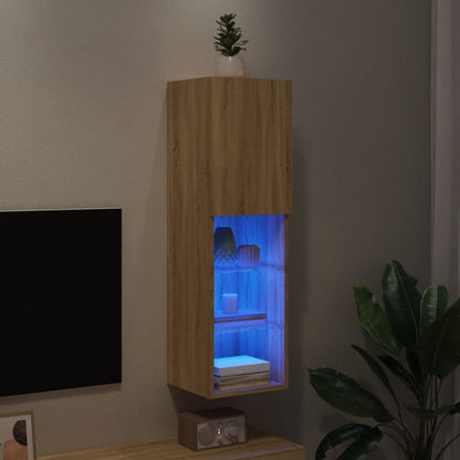 vidaXL TV-Schrank mit LED-Leuchten Sonoma-Eiche 30,5x30x102 cm