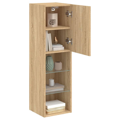 vidaXL TV-Schrank mit LED-Leuchten Sonoma-Eiche 30,5x30x102 cm