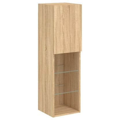 vidaXL TV-Schrank mit LED-Leuchten Sonoma-Eiche 30,5x30x102 cm