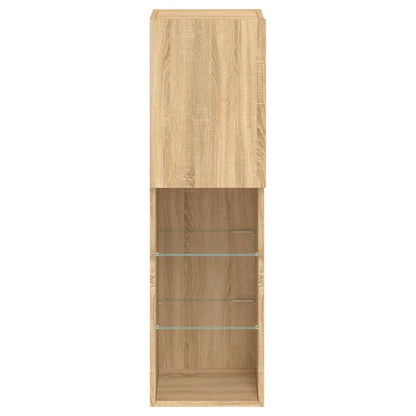 vidaXL TV-Schrank mit LED-Leuchten Sonoma-Eiche 30,5x30x102 cm