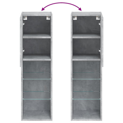 vidaXL TV-Schrank mit LED-Leuchten Betongrau 30,5x30x102 cm