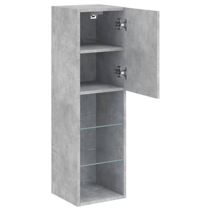 vidaXL TV-Schrank mit LED-Leuchten Betongrau 30,5x30x102 cm