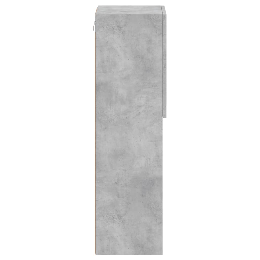 vidaXL TV-Schränke mit LED-Leuchten 2 Stk. Betongrau 30,5x30x102 cm