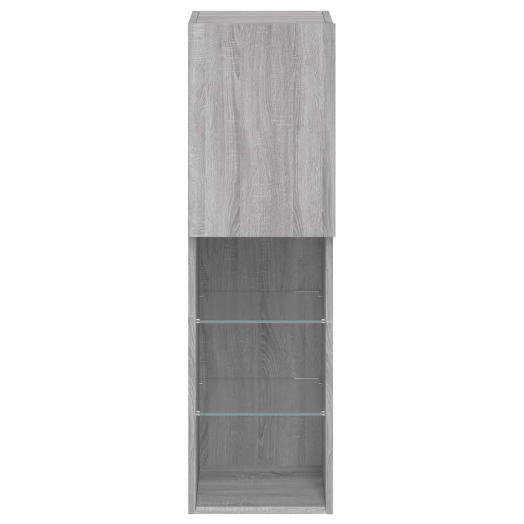 vidaXL TV-Schrank mit LED-Leuchten Grau Sonoma 30,5x30x102 cm