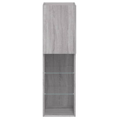 vidaXL TV-Schrank mit LED-Leuchten Grau Sonoma 30,5x30x102 cm