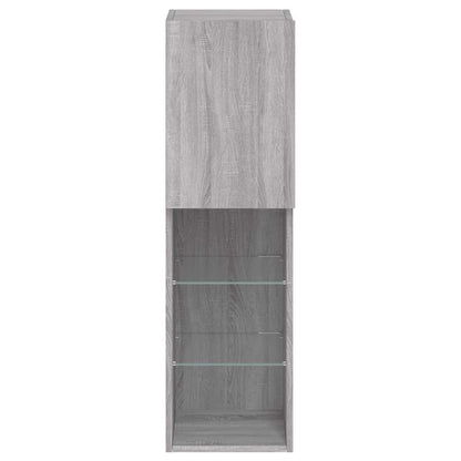 vidaXL TV-Schränke mit LED-Leuchten 2 Stk. Grau Sonoma 30,5x30x102 cm