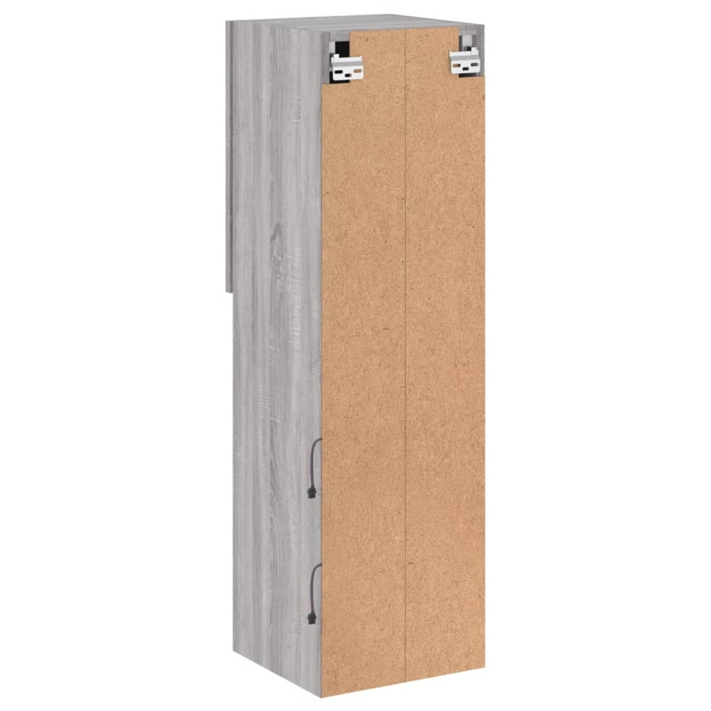 vidaXL TV-Schränke mit LED-Leuchten 2 Stk. Grau Sonoma 30,5x30x102 cm