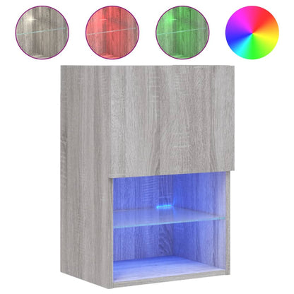 Meuble TV vidaXL avec lumières LED gris Sonoma 40,5x30x60 cm