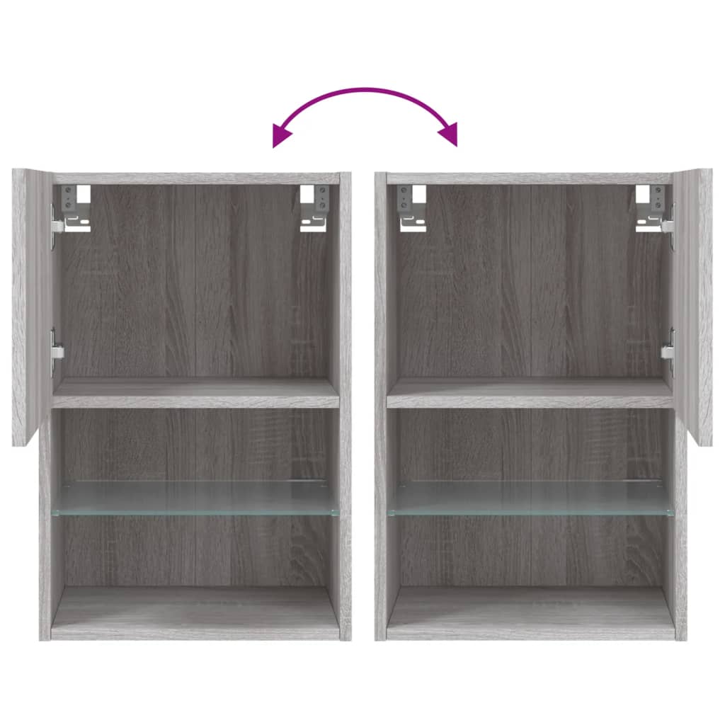 Meuble TV vidaXL avec lumières LED gris Sonoma 40,5x30x60 cm
