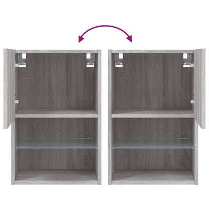 Meuble TV vidaXL avec lumières LED gris Sonoma 40,5x30x60 cm