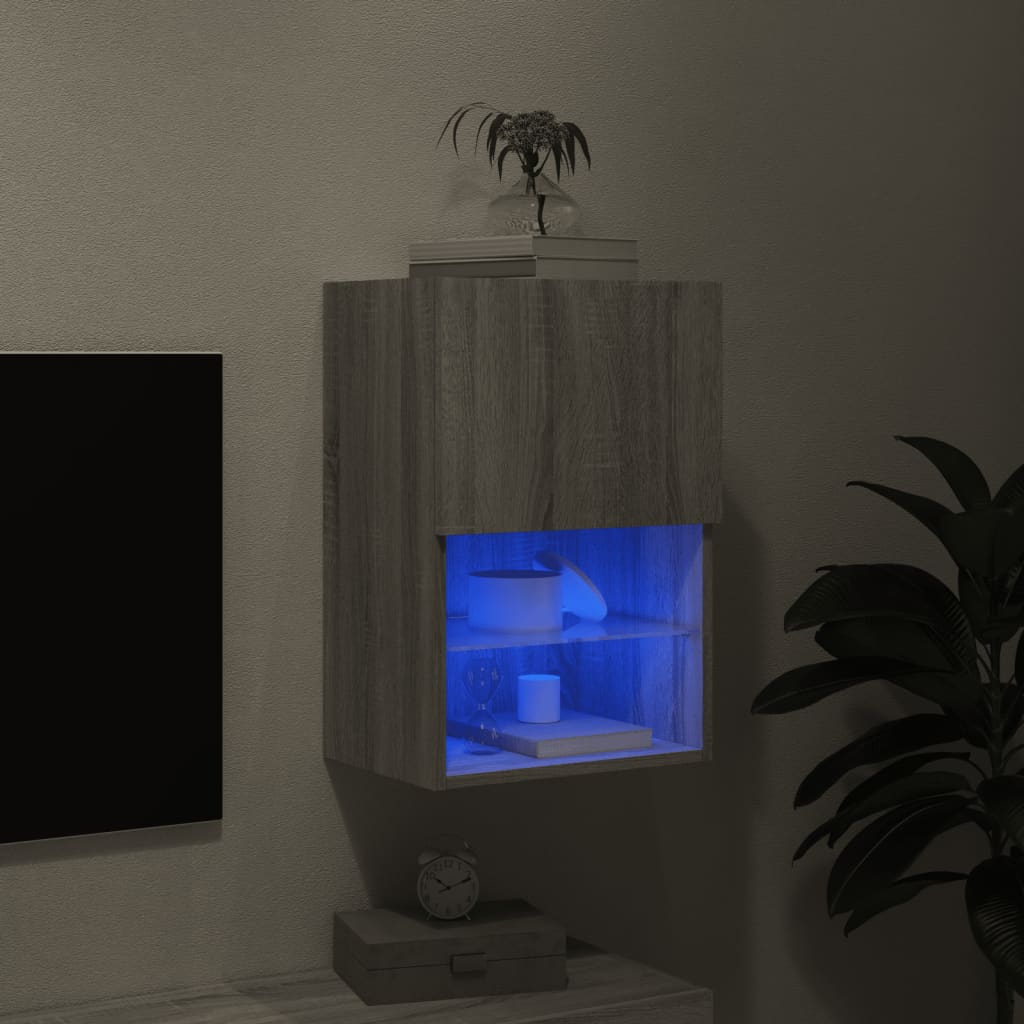 Meuble TV vidaXL avec lumières LED gris Sonoma 40,5x30x60 cm