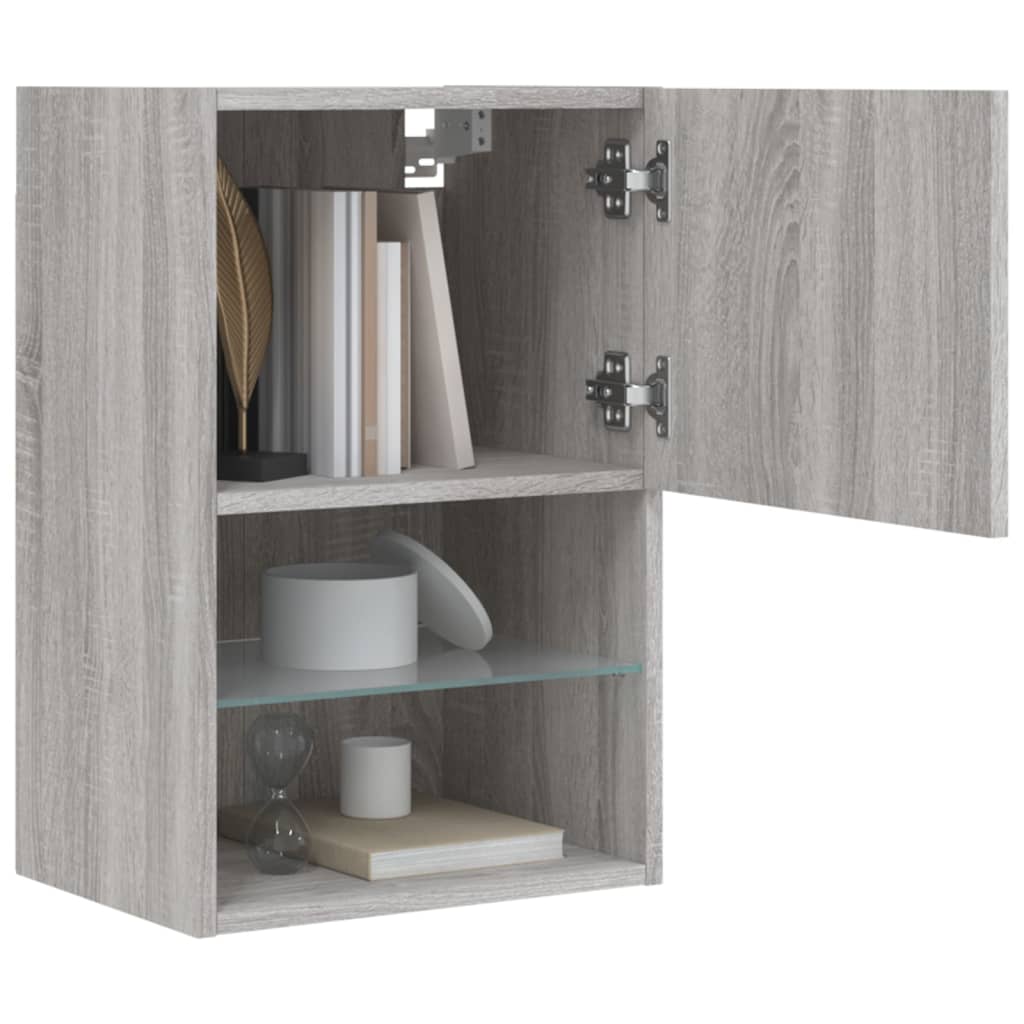 Meuble TV vidaXL avec lumières LED gris Sonoma 40,5x30x60 cm