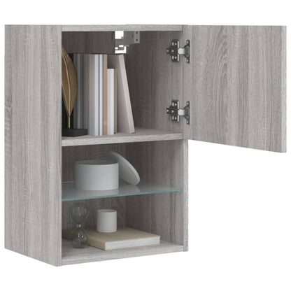 Meuble TV vidaXL avec lumières LED gris Sonoma 40,5x30x60 cm