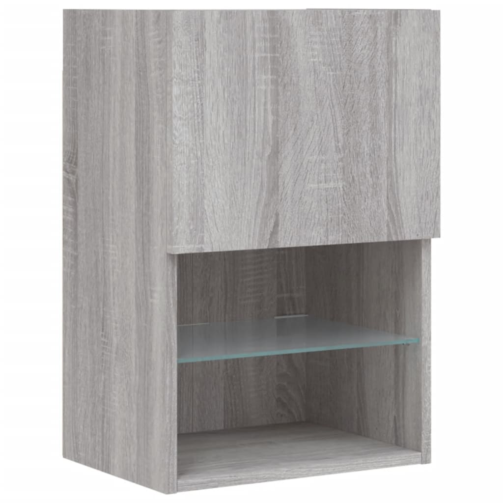 Meuble TV vidaXL avec lumières LED gris Sonoma 40,5x30x60 cm