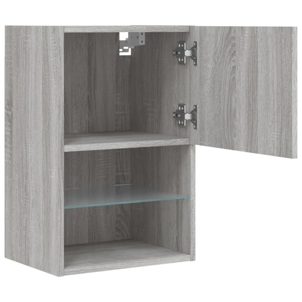 Meuble TV vidaXL avec lumières LED gris Sonoma 40,5x30x60 cm