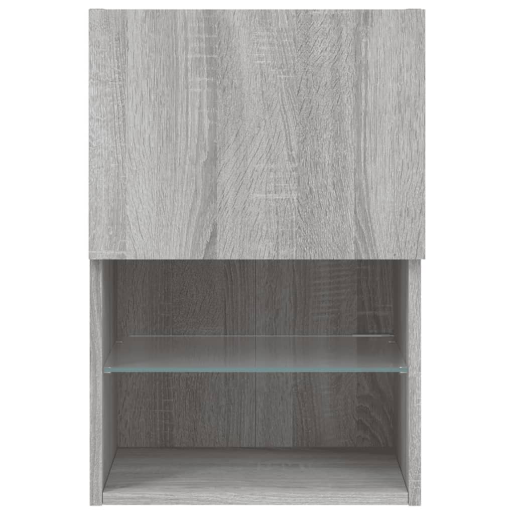 Meuble TV vidaXL avec lumières LED gris Sonoma 40,5x30x60 cm