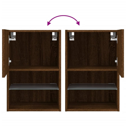 vidaXL TV-Schrank mit LED-Leuchten Braun Eichen-Optik 40,5x30x60 cm