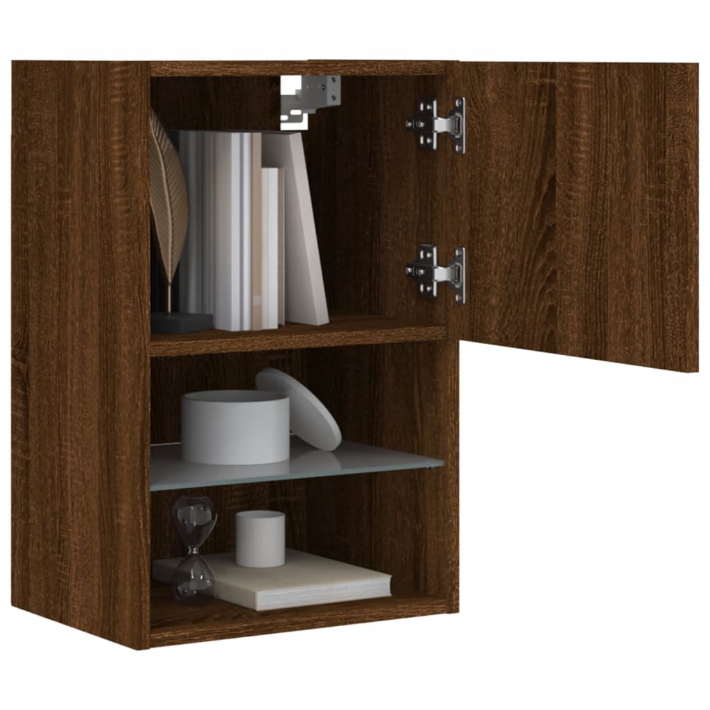 vidaXL TV-Schrank mit LED-Leuchten Braun Eichen-Optik 40,5x30x60 cm