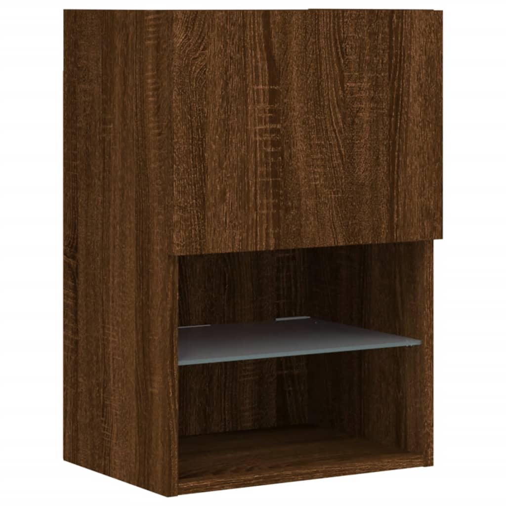 vidaXL TV-Schrank mit LED-Leuchten Braun Eichen-Optik 40,5x30x60 cm