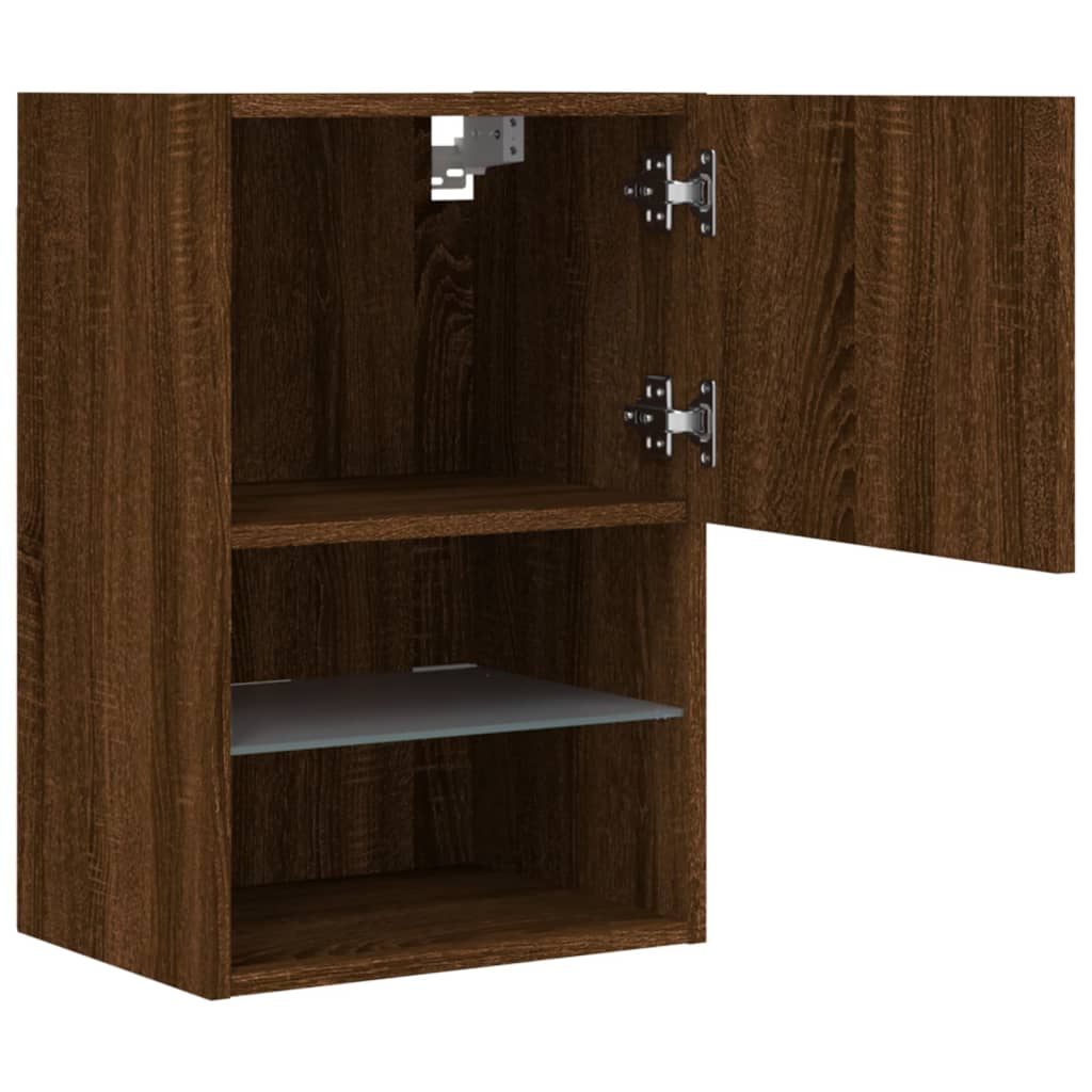vidaXL TV-Schrank mit LED-Leuchten Braun Eichen-Optik 40,5x30x60 cm