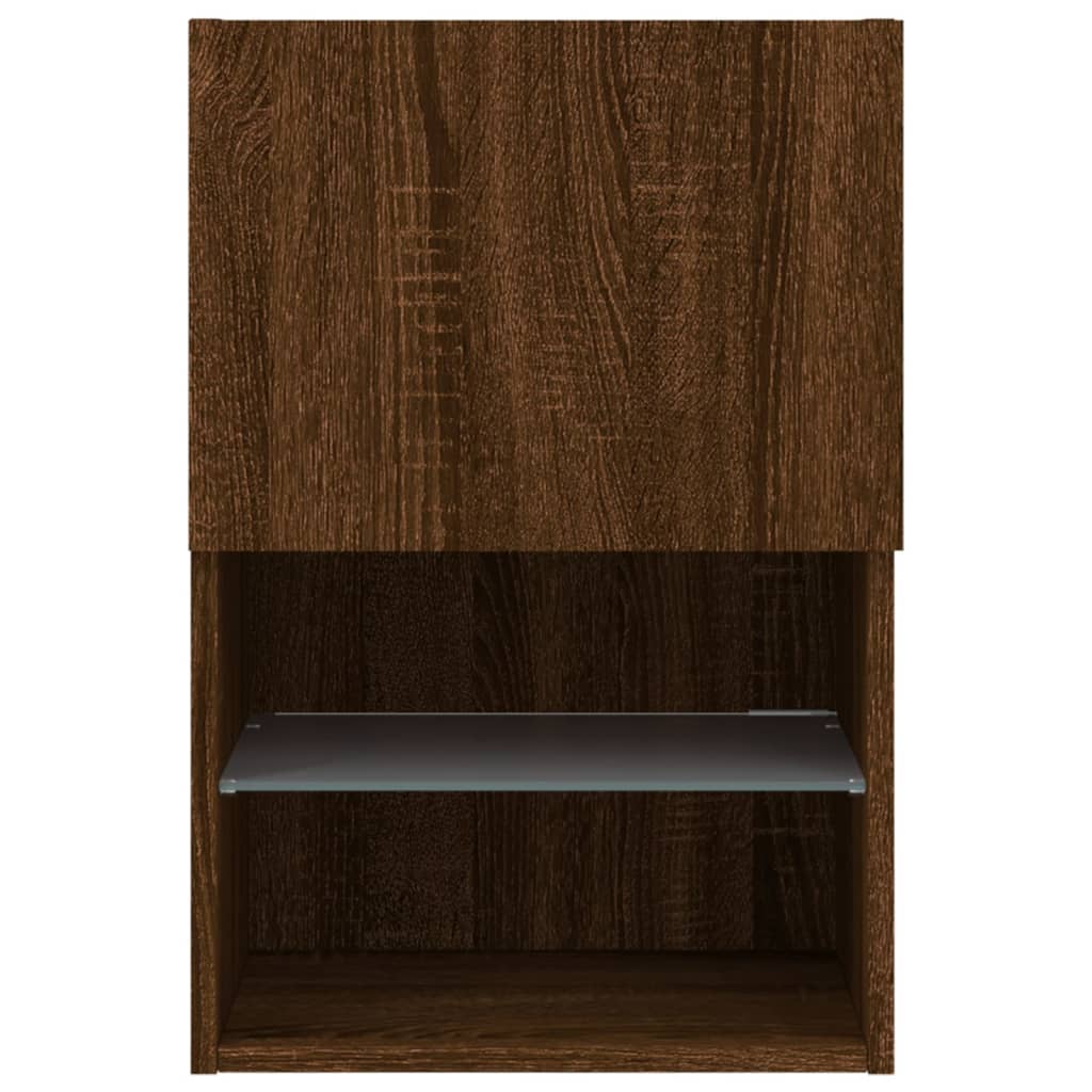 vidaXL TV-Schrank mit LED-Leuchten Braun Eichen-Optik 40,5x30x60 cm