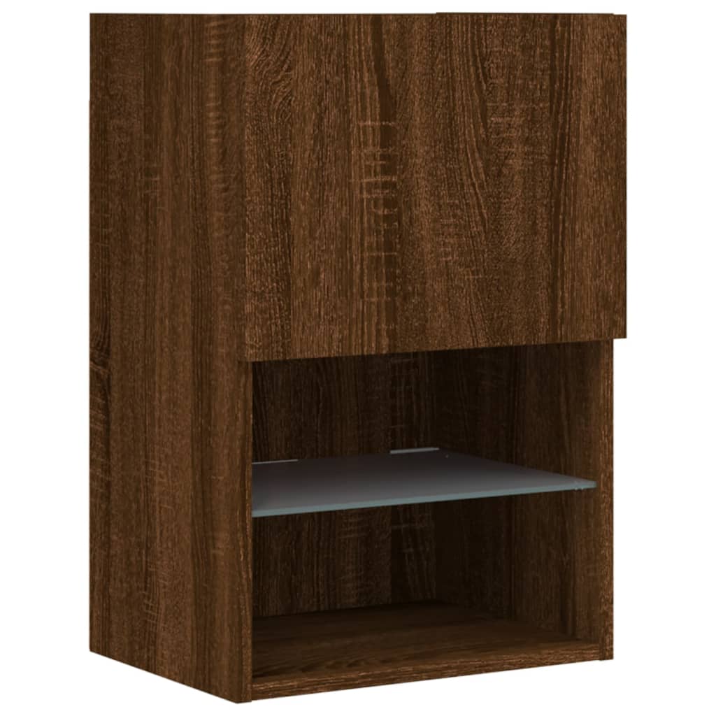 vidaXL TV-Schränke mit LED-Leuchten 2 Stk. Braun Eichen-Optik