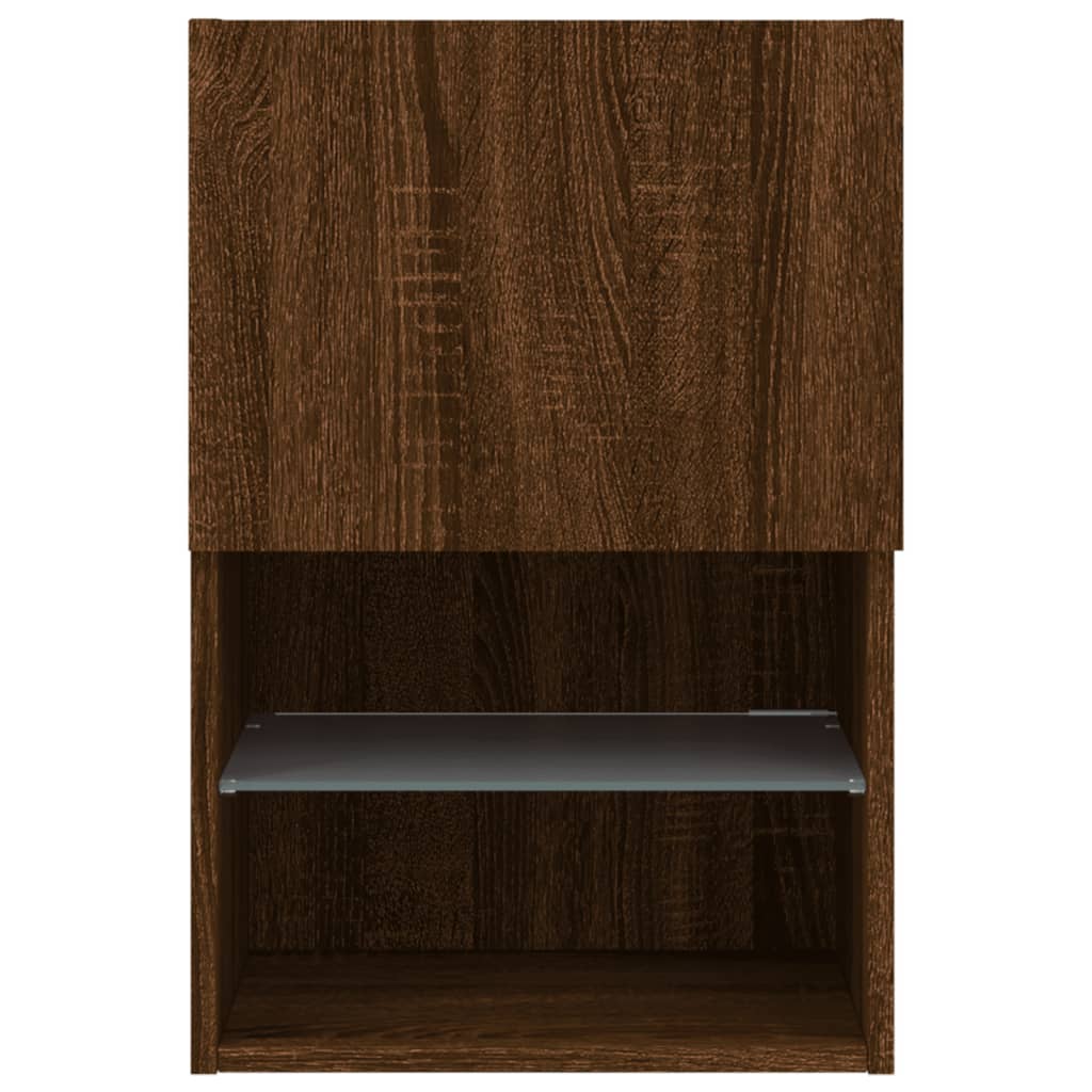 vidaXL TV-Schränke mit LED-Leuchten 2 Stk. Braun Eichen-Optik