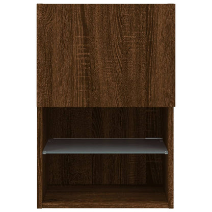 vidaXL TV-Schränke mit LED-Leuchten 2 Stk. Braun Eichen-Optik