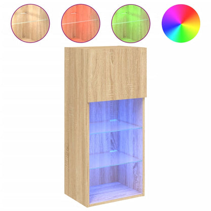 vidaXL TV-Schrank mit LED-Leuchten Sonoma-Eiche 40,5x30x90 cm