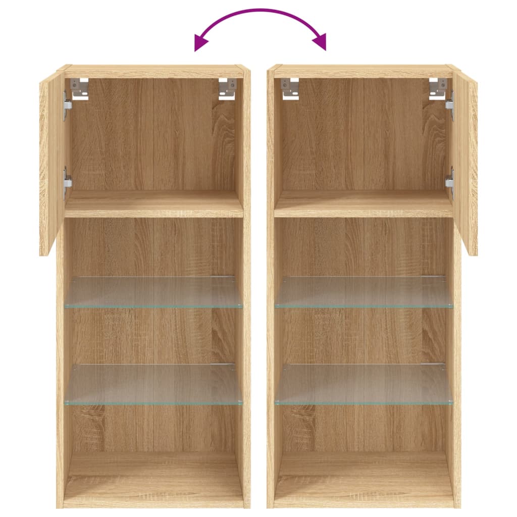 vidaXL TV-Schrank mit LED-Leuchten Sonoma-Eiche 40,5x30x90 cm