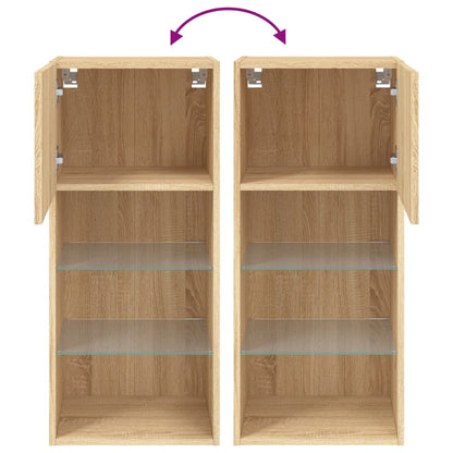 vidaXL TV-Schrank mit LED-Leuchten Sonoma-Eiche 40,5x30x90 cm