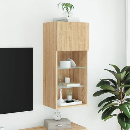 vidaXL TV-Schrank mit LED-Leuchten Sonoma-Eiche 40,5x30x90 cm