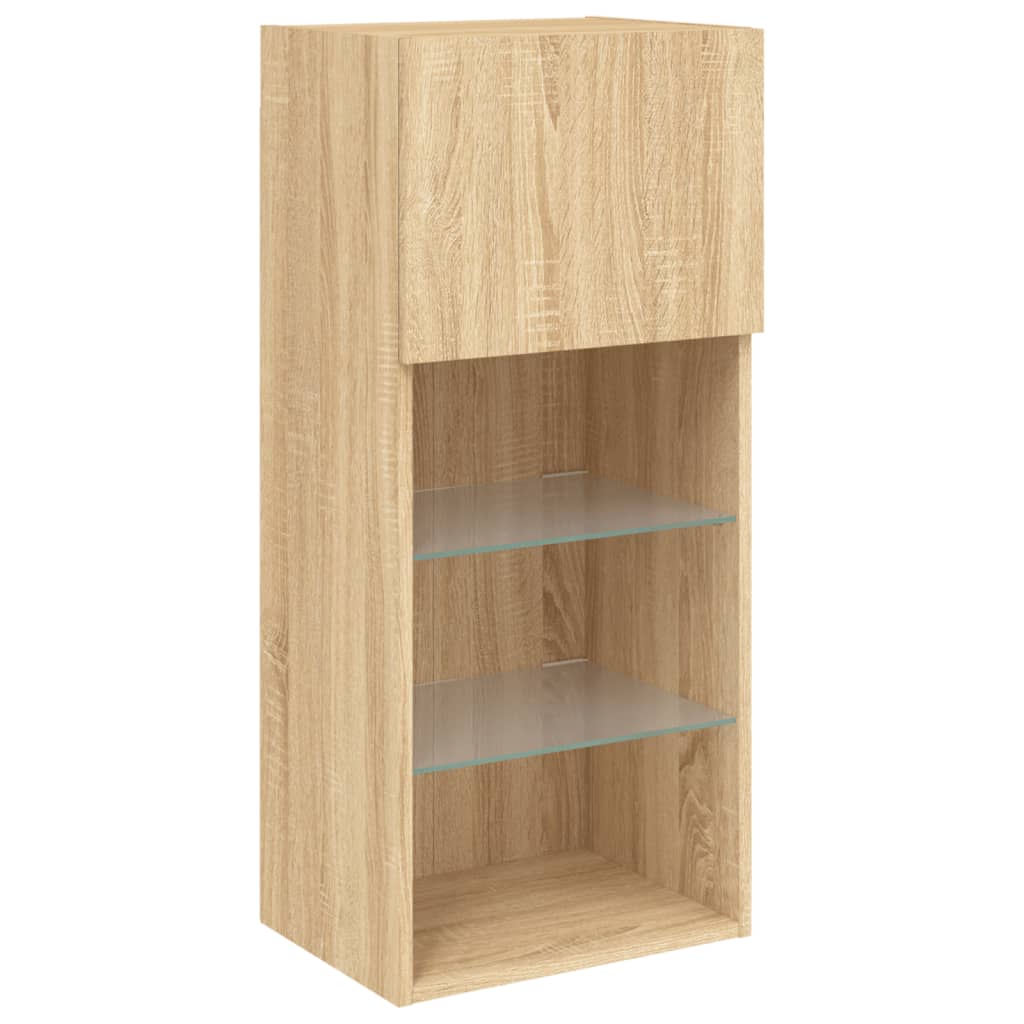 vidaXL TV-Schrank mit LED-Leuchten Sonoma-Eiche 40,5x30x90 cm