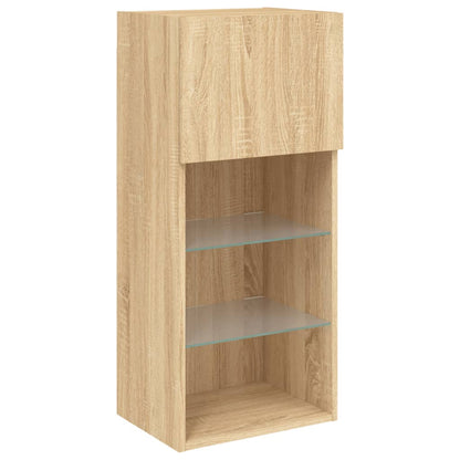 vidaXL TV-Schrank mit LED-Leuchten Sonoma-Eiche 40,5x30x90 cm