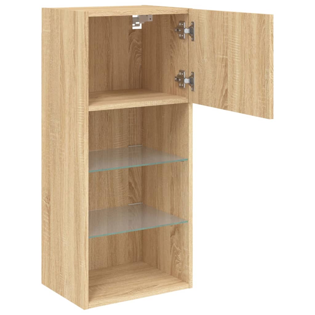 vidaXL TV-Schrank mit LED-Leuchten Sonoma-Eiche 40,5x30x90 cm