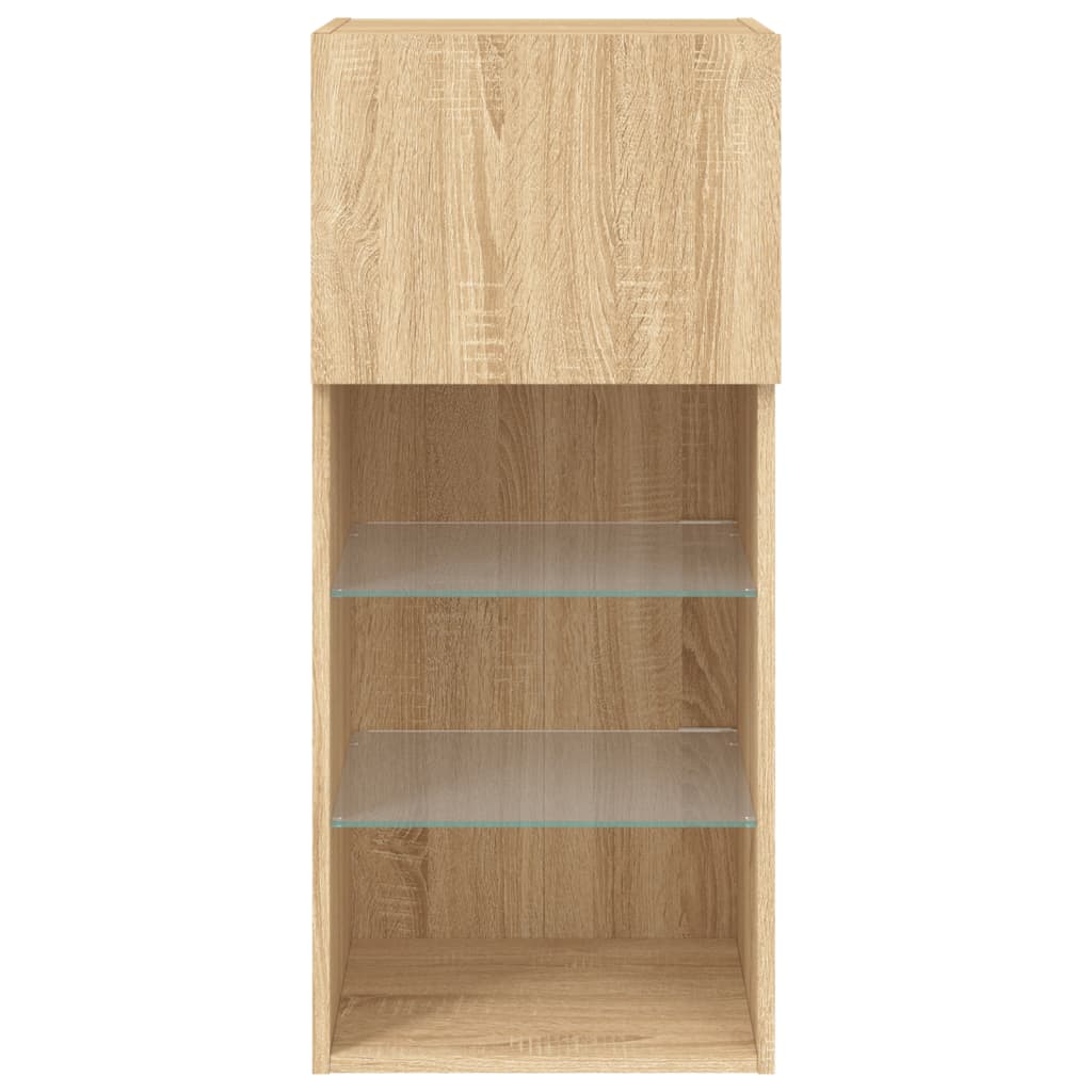 vidaXL TV-Schrank mit LED-Leuchten Sonoma-Eiche 40,5x30x90 cm