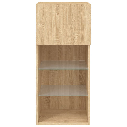 vidaXL TV-Schrank mit LED-Leuchten Sonoma-Eiche 40,5x30x90 cm
