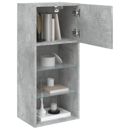 vidaXL TV-Schrank mit LED-Leuchten Betongrau 40,5x30x90 cm