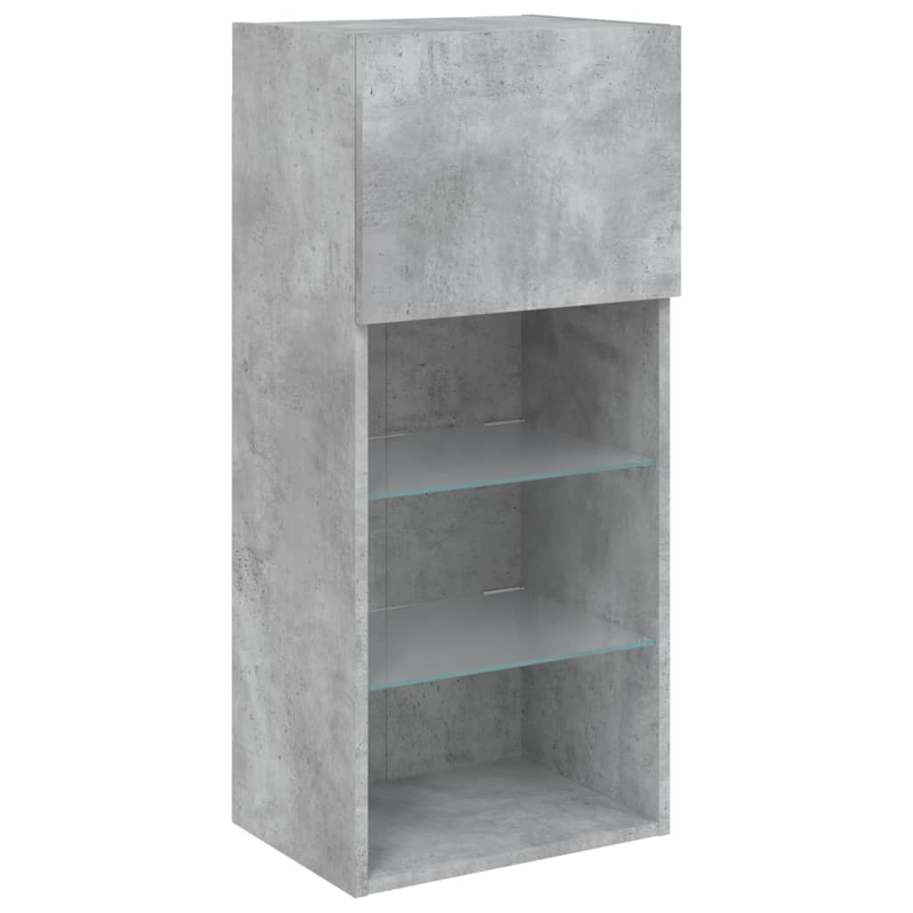 vidaXL TV-Schrank mit LED-Leuchten Betongrau 40,5x30x90 cm