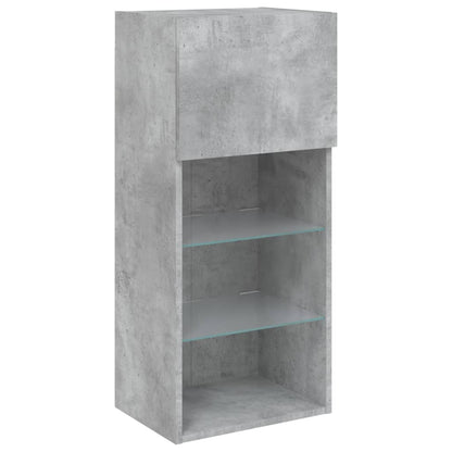 vidaXL TV-Schrank mit LED-Leuchten Betongrau 40,5x30x90 cm