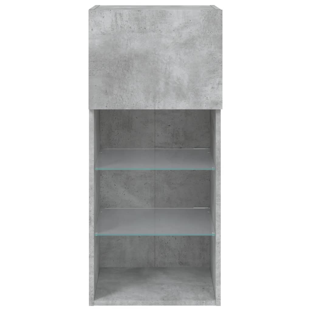 vidaXL TV-Schrank mit LED-Leuchten Betongrau 40,5x30x90 cm
