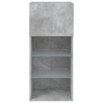vidaXL TV-Schrank mit LED-Leuchten Betongrau 40,5x30x90 cm