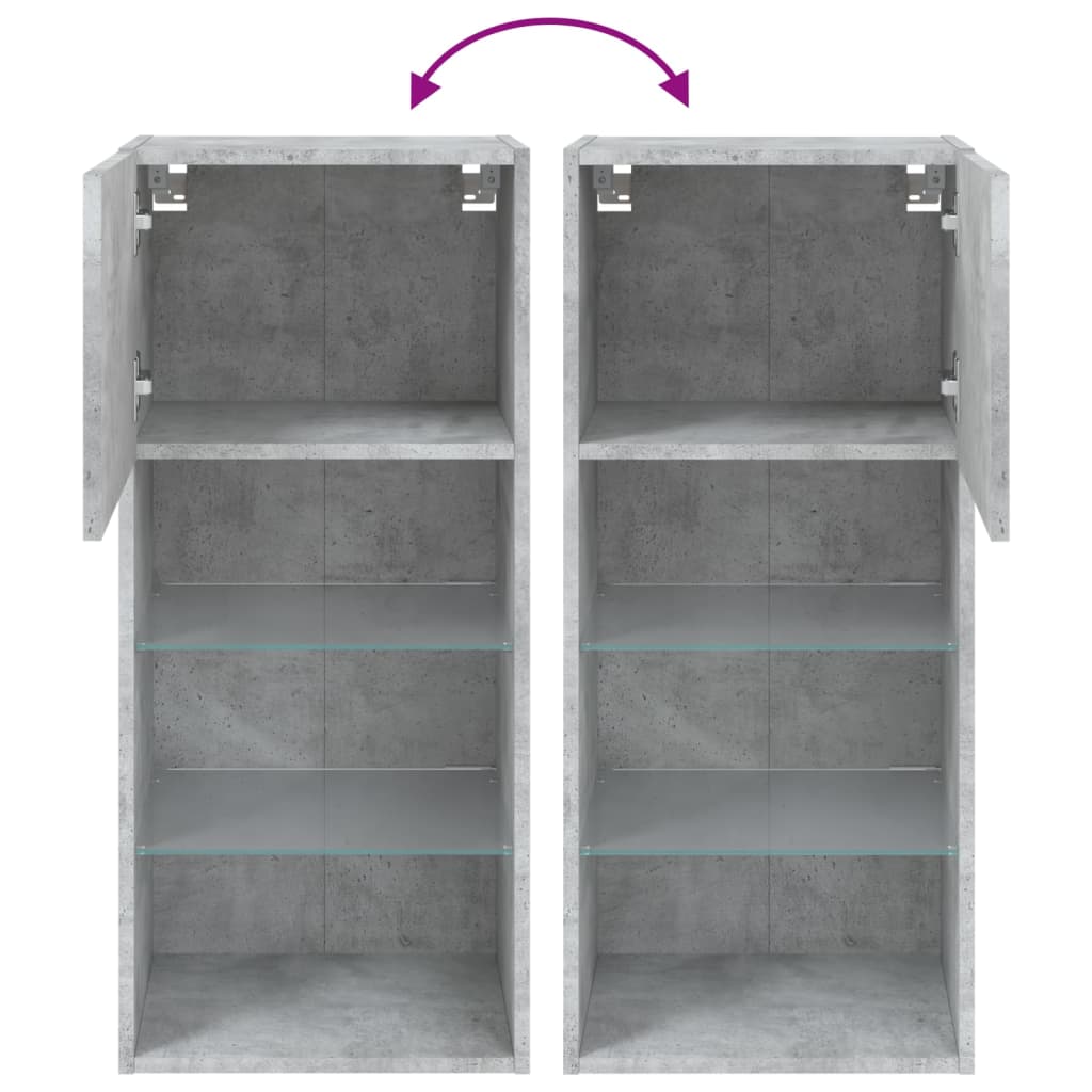 vidaXL TV-Schrank mit LED-Leuchten Betongrau 40,5x30x90 cm