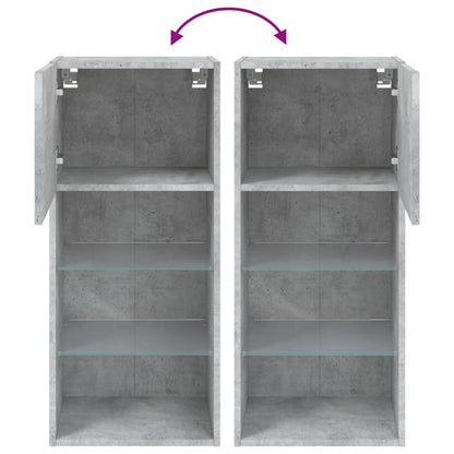 vidaXL TV-Schrank mit LED-Leuchten Betongrau 40,5x30x90 cm