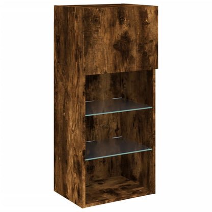 vidaXL TV-Schrank mit LED-Leuchten Räuchereiche 40,5x30x90 cm