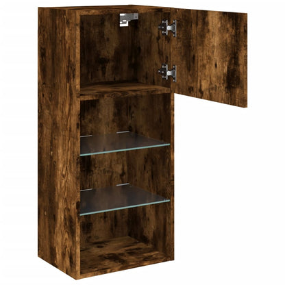vidaXL TV-Schrank mit LED-Leuchten Räuchereiche 40,5x30x90 cm