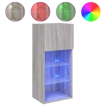 Meuble TV vidaXL avec lumières LED gris Sonoma 40,5x30x90 cm